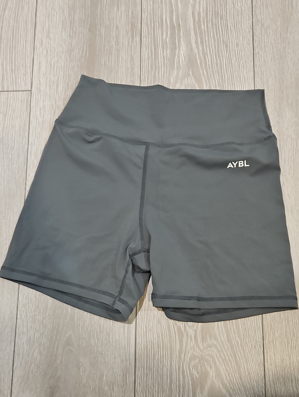 AYBL Women's High-Waist Bike Shorts in Charcoal Gray